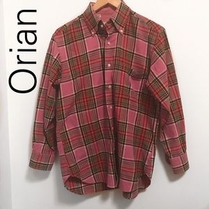 ORIAN Button Down Pink Plaid Shirt - Medium EUC